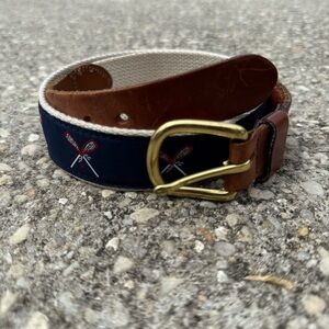 Leather Man Ltd Top Grain Lacrosse Print Belt Size 30